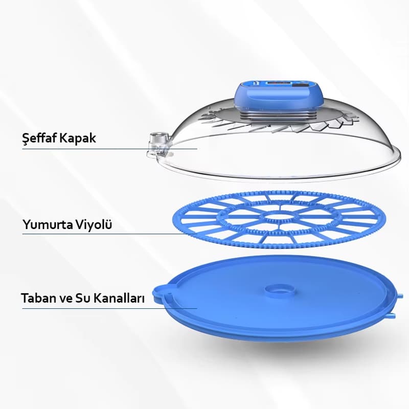 Altın 24 lü kuluçka makinesi farklı parçaları